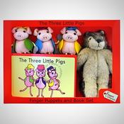 Three Little Pigs Finger Puppet and Story Book Set image