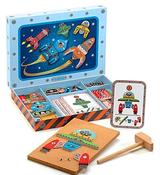 Djeco Tap Tap Space Pin Art Game  with Wooden Hammer image