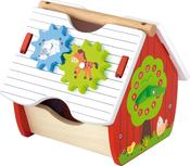 Viga Wooden Activity Farm Shape Sorter with Teaching Clock image