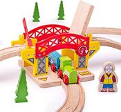 Bigjigs Wooden Lifting Bridge to ad to your wooden train track set image