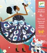 Djeco Sew Dresses to make Frilly Cards Art Set