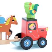 Vilac Wooden Tractor with Stacking Farm Animals
