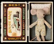 Maileg Little Brother In Matchbox Dots Magnetic Hands image