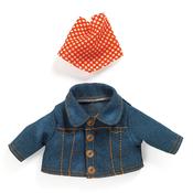 Djeco Pomea Blue Denim Jacket and Scarf Doll Clothes image