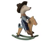 Maileg Cowboy and Rocking Horse Little Brother