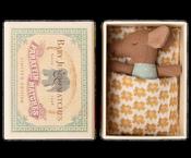 Maileg Baby Mouse Sleepy/Wakey In Matchbox, Blue image