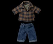 Maileg Dad Clothes Checked Shirt &amp; Trousers image