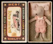 Maileg Little Sister In Match Box Pink Pyjamas with Magnetic Hands