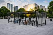 VISTA Bike Shelter Double (GLASS/SHEET ROOFING)
