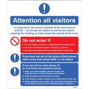 Covid-19 Attention All Visitors Safety Sign image