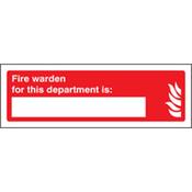 Fire Warden For This Department Is