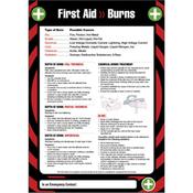 First aid burns poster