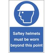 Safety helmets must be worn floor safety sign image