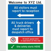 Factory Entrance Safety Sign - Custom Text (800 x 1000mm) image
