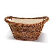Devielle Natural Wicker Oval Basket with Canvas Liner - McDaids Bathroom Plumbing Tiles