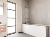 Verve 6mm Single Rotating Bathscreen With Radius Edge Silver - McDaids Bathroom Plumbing Tiles