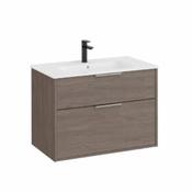 Optica Vanity Unit - 800mm - Dark Oak