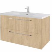 Rimini 100cm Wall Hung Vanity Unit - Light Oak