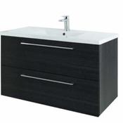 Rimini 100cm Wall Hung Vanity Unit - Shadow Black