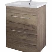 Rimini 60cm Floor Standing Vanity Unit - Tobacco Oak