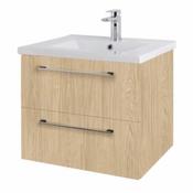 Rimini 60cm Wall Hung Vanity Unit - Light Oak