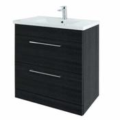 Rimini 80cm Floor Standing Vanity Unit - Shadow Black