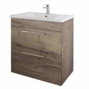 Rimini 80cm Floor Standing Vanity Unit - Tobacco Oak