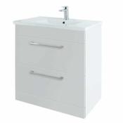 Rimini 80cm Floor Standing Vanity Unit - Gloss White