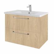 Rimini 80cm Wall Hung Vanity Unit - Light Oak