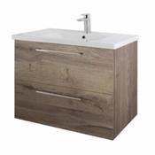 Rimini 80cm Wall Hung Vanity Unit - Tobacco Oak