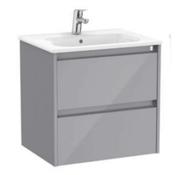 Tenet 600 2 Drawer Vanity Unit &amp; Basin - Gloss Grey image