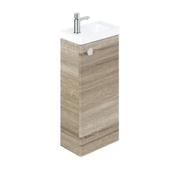 Cameo Floor Mounted Cloakroom Vanity Unit 400mm - Natural Oak image