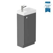 Safari Smooth Floor Mounted Cloakroom Vanity Unit 400mm Left Pull - Charcoal Grey image