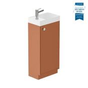 Safari Smooth Floor Mounted Cloakroom Vanity Unit 400mm Left Pull - Terracotta image