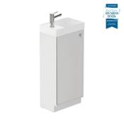 Safari Smooth Floor Mounted Cloakroom Vanity Unit 400mm Right Pull - Arctic White image