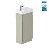 Safari Smooth Floor Mounted Cloakroom Vanity Unit 400mm Right Pull - Cashmere image