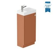 Safari Smooth Floor Mounted Cloakroom Vanity Unit 400mm Right Pull - Terracotta image