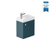 Safari Smooth Wall Mounted Cloakroom Vanity Unit 400mm Left Pull - Atlantic Blue image