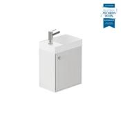 Safari Smooth Wall Mounted Cloakroom Vanity Unit 400mm Left Pull - Arctic White image