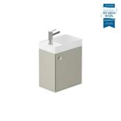 Safari Smooth Wall Mounted Cloakroom Vanity Unit 400mm Left Pull - Cashmere image