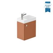 Safari Smooth Wall Mounted Cloakroom Vanity Unit 400mm Left Pull - Terracotta image