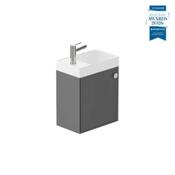 Safari Smooth Wall Mounted Cloakroom Vanity Unit 400mm Right Pull - Charcoal Grey image
