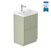 Safari Smooth Floor Mounted Vanity Unit 500mm - Sage Green image