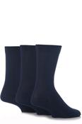 Ladies Gentle Plain Bamboo - Navy - 3 pairs