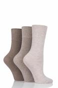 IOMI Footnurse Gentle Grip Diabetic Socks- Natural - 3 Pair 4-8