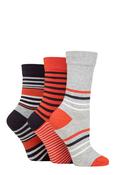 Ladies Gentle Plain Bamboo - Navy/Rust - 3 pairs image