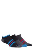 Mens Sockshop Bamboo Cushioned Trainer Socks Black Stripe