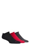 Mens Sockshop Bamboo Cushioned Trainer Socks Black/Grey/Red