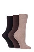 IOMI Footnurse Gentle Grip Diabetic Socks- Dark Brown - 3 Pair 4-8
