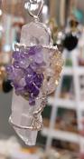 Life Tree Chakra Rock Clear Crystal wire wrapped necklace image